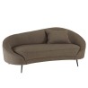 LEOPOLD - Bank 3 zits taupe bouclé stof gebogen rugleuning metalen poten LEOPOLD